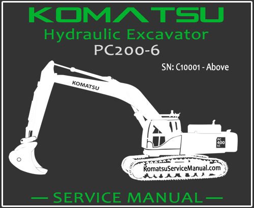 Komatsu PC200-6 Hydraulic Excavator Service Repair Manual SN C10001-Up